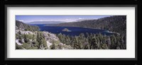 High angle view of a lake with mountains in the background, Lake Tahoe, California, USA Fine Art Print