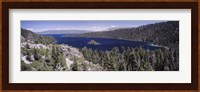 High angle view of a lake with mountains in the background, Lake Tahoe, California, USA Fine Art Print