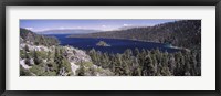 High angle view of a lake with mountains in the background, Lake Tahoe, California, USA Framed Print