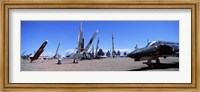 Missile and military plane at a museum, White Sands Missile Range Museum, Alamogordo, New Mexico, USA Fine Art Print