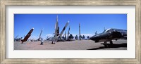 Missile and military plane at a museum, White Sands Missile Range Museum, Alamogordo, New Mexico, USA Fine Art Print