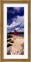 Lighthouse at the coast, Big Red Lighthouse, Holland, Michigan, USA Fine Art Print