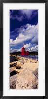 Lighthouse at the coast, Big Red Lighthouse, Holland, Michigan, USA Fine Art Print