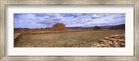Landscape view of Pecos Pueblo mission church ruins, Pecos National Historical Park, New Mexico, USA Fine Art Print
