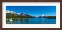 Lake with mountains in the background, Maligne Lake, Jasper National Park, Alberta, Canada Fine Art Print