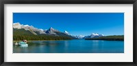 Lake with mountains in the background, Maligne Lake, Jasper National Park, Alberta, Canada Fine Art Print