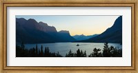 Sunset over St. Mary Lake with Wild Goose Island, US Glacier National Park, Montana, USA Fine Art Print