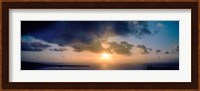 Sea at sunset, Santorini, Cyclades Islands, Greece Fine Art Print