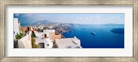 High angle view of a town at coast, Santorini, Cyclades Islands, Greece Fine Art Print