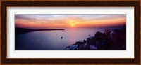 Town at sunset, Santorini, Cyclades Islands, Greece Fine Art Print