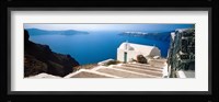 Steps leading to church, Santorini, Cyclades Islands, Greece Fine Art Print