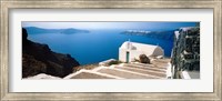 Steps leading to church, Santorini, Cyclades Islands, Greece Fine Art Print