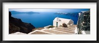 Steps leading to church, Santorini, Cyclades Islands, Greece Fine Art Print