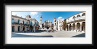 Facade of a cathedral, Plaza De La Catedral, Old Havana, Havana, Cuba Fine Art Print