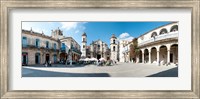 Facade of a cathedral, Plaza De La Catedral, Old Havana, Havana, Cuba Fine Art Print