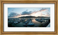 Boats at a marina at dusk, Shangri-La Hotel, Cairns, Queensland, Australia Fine Art Print