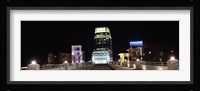 Skyline at night  from Shelby Street Bridge, Nashville, Tennessee Fine Art Print