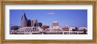 Shelby Street Bridge with downtown skyline in background, Nashville, Tennessee, USA 2013 Fine Art Print