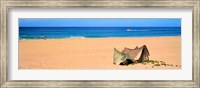 Tent on the beach, Polihale State Park, Kauai, Hawaii, USA Fine Art Print