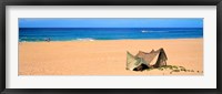 Tent on the beach, Polihale State Park, Kauai, Hawaii, USA Fine Art Print