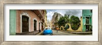 Car in a street with a government building in the background, El Capitolio, Havana, Cuba Fine Art Print