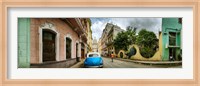 Car in a street with a government building in the background, El Capitolio, Havana, Cuba Fine Art Print