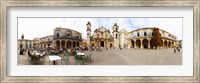 People at Plaza De La Catedral, Cathedral of Havana, Havana, Cuba Fine Art Print