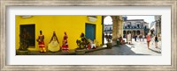 People in Native dress on Plaza De La Catedral, Havana, Cuba Fine Art Print