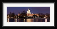Government building lit up at dusk, Capitol Building, National Mall, Washington DC, USA Fine Art Print
