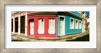 Houses along a street in a city, Pelourinho, Salvador, Bahia, Brazil Fine Art Print