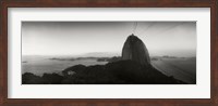 Sugarloaf Mountain at sunset, Rio de Janeiro, Brazil (black and white) Fine Art Print