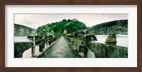 Stone bridge leading to a small island, Niteroi, Rio de Janeiro, Brazil Fine Art Print