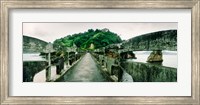 Stone bridge leading to a small island, Niteroi, Rio de Janeiro, Brazil Fine Art Print