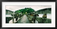 Stone bridge leading to a small island, Niteroi, Rio de Janeiro, Brazil Fine Art Print