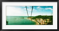 Zip line ropes for zip inning over the beach, Morro De Sao Paulo, Tinhare, Cairu, Bahia, Brazil Fine Art Print