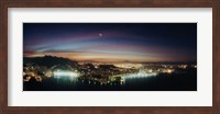 Rio de Janeiro lit up at night viewed from Sugarloaf Mountain, Brazil Fine Art Print