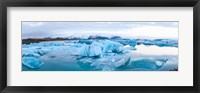 Icebergs floating in glacial lake, Jokulsarlon, South Iceland, Iceland Fine Art Print