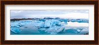Icebergs floating in glacial lake, Jokulsarlon, South Iceland, Iceland Fine Art Print