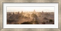 Ancient temples at sunset, Bagan, Mandalay Region, Myanmar Fine Art Print