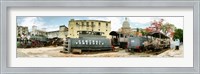 Old trains being restored, Havana, Cuba Fine Art Print