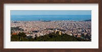 Aerial View of Barcelona and Mediterranean, Spain Fine Art Print