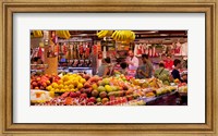 Fruits at market stalls, La Boqueria Market, Ciutat Vella, Barcelona, Catalonia, Spain Fine Art Print