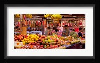 Fruits at market stalls, La Boqueria Market, Ciutat Vella, Barcelona, Catalonia, Spain Fine Art Print