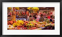 Fruits at market stalls, La Boqueria Market, Ciutat Vella, Barcelona, Catalonia, Spain Fine Art Print