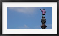 Low angle view of a monument, Columbus Monument wearing soccer jersey, Barcelona, Catalonia, Spain Fine Art Print