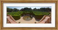 High angle view of a formal garden, Horta Labyrinth Park, Horta-Guinardo, Barcelona, Catalonia, Spain Fine Art Print