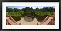 High angle view of a formal garden, Horta Labyrinth Park, Horta-Guinardo, Barcelona, Catalonia, Spain Fine Art Print