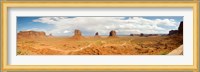 Buttes in a desert, The Mittens, Monument Valley Tribal Park, Monument Valley, Utah, USA Fine Art Print
