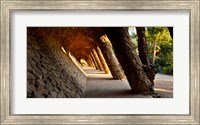 Corridor in a park, Park Guell, Barcelona, Catalonia, Spain Fine Art Print