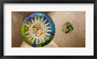 Ceiling detail of the Hall of Columns, Park Guell, Barcelona, Catalonia, Spain Fine Art Print
